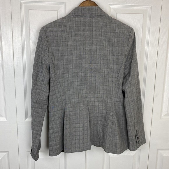Norma Kamali Size 12 Blazer Gray Plaid Jacket Button Sports Coat Women's - Picture 4 of 7